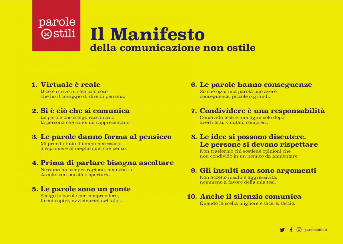 Manifesto comunicazione non ostile 1