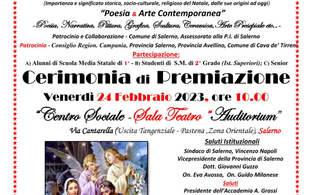 Premiazione Concorso Internazionale d’Arte: “Natale ieri e oggi”