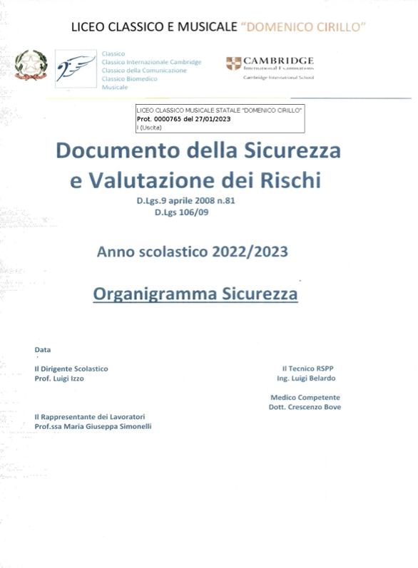 ORGANIGRAMMA SICUREZZA